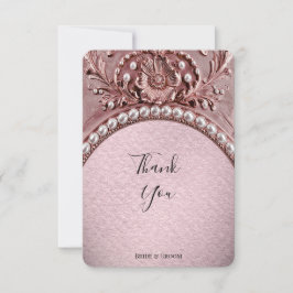 Tarjeta de agradecimiento de flor rosa