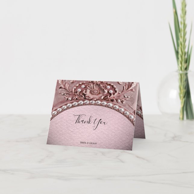 Tarjeta de agradecimiento de flor rosa (Anverso)