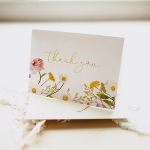 Tarjeta de agradecimiento de flor silvestre, flore