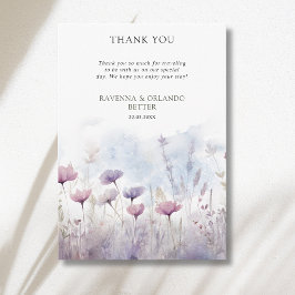 Tarjeta de agradecimiento de flor silvestre invern