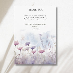Tarjeta de agradecimiento de flor silvestre invern