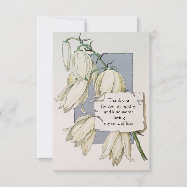 Tarjeta de agradecimiento de flor vintage (Anverso)