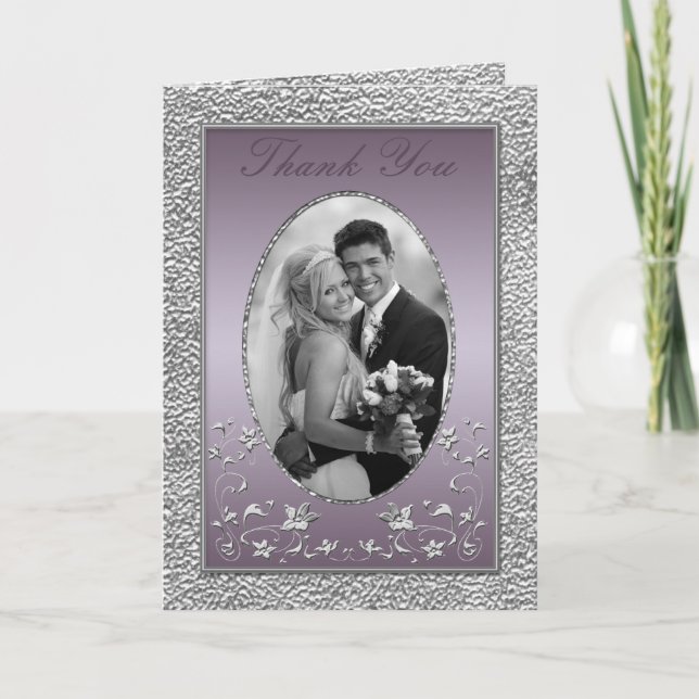 Tarjeta de agradecimiento de Floral de Plum and Pe (Anverso)