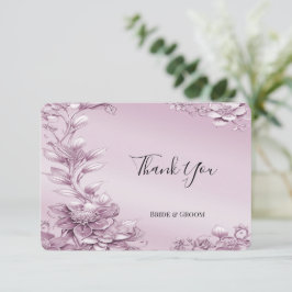 Tarjeta De Agradecimiento De Floral Rosa