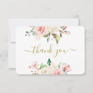 Tarjeta de agradecimiento de Floral Rosa