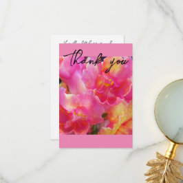 Tarjeta de agradecimiento de Floral rosa de bonito