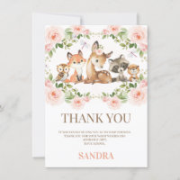 Tarjeta de agradecimiento de Floral Woodland Baby