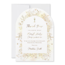 tarjeta de agradecimiento de flores amarillas blan