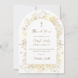 tarjeta de agradecimiento de flores amarillas blan