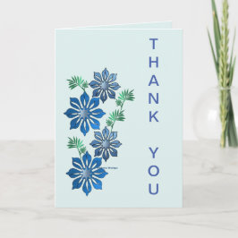 Tarjeta de agradecimiento de flores azules