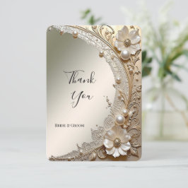 Tarjeta de agradecimiento de flores blancas modern