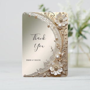 Tarjeta de agradecimiento de flores blancas modern