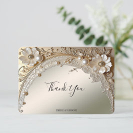 Tarjeta de agradecimiento de flores blancas modern