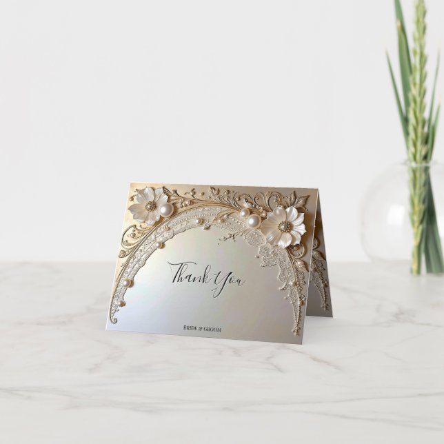 Tarjeta de agradecimiento de flores blancas modern (Anverso)