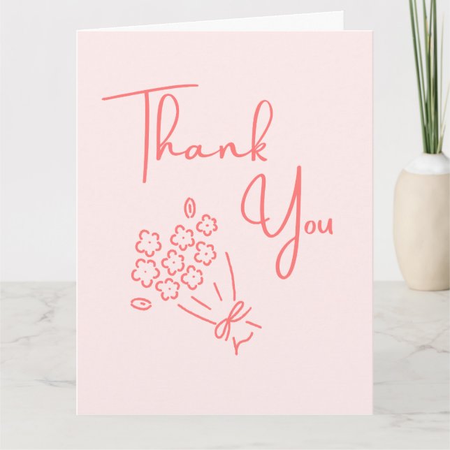 Tarjeta de agradecimiento de flores bosquejadas de (Anverso)