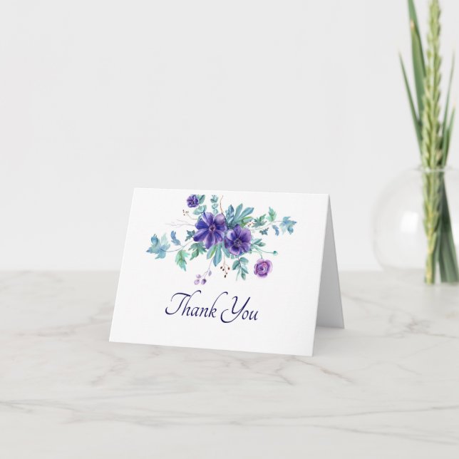 Tarjeta de agradecimiento de flores de anemona acu (Anverso)