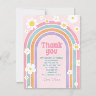 Tarjeta de agradecimiento de flores de arcoíris re