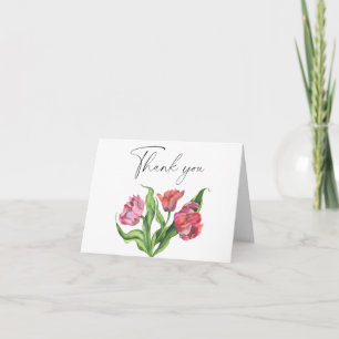 Tarjeta de agradecimiento de flores de bouquet de