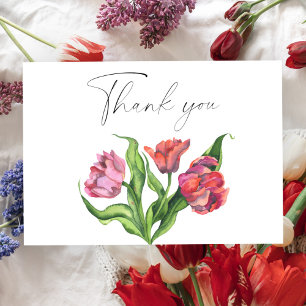 Tarjeta de agradecimiento de flores de bouquet de