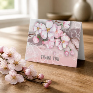 Tarjeta de agradecimiento de flores de cerezo abst