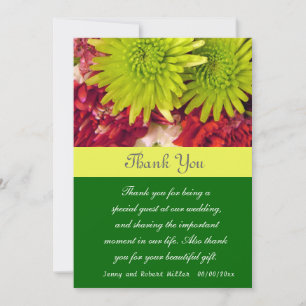 tarjeta de agradecimiento de flores de crisantemo