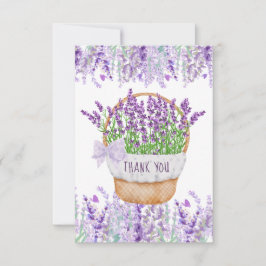 Tarjeta de agradecimiento de flores de lavanda en 
