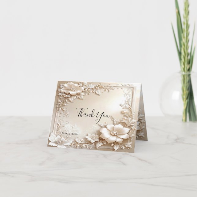 Tarjeta de agradecimiento de flores de marfil (Anverso)