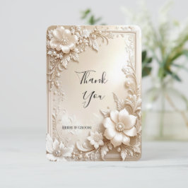 Tarjeta de agradecimiento de flores de marfil