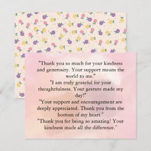 Tarjeta de agradecimiento de flores de melocotón –
