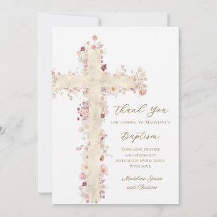tarjeta de agradecimiento de flores de otoño cruz
