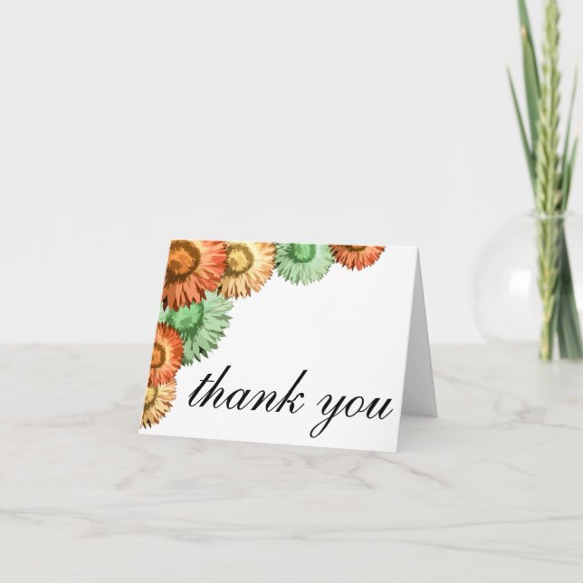 Tarjeta de agradecimiento de flores de pastel ment (Anverso)