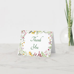 Tarjeta de agradecimiento de flores de primavera