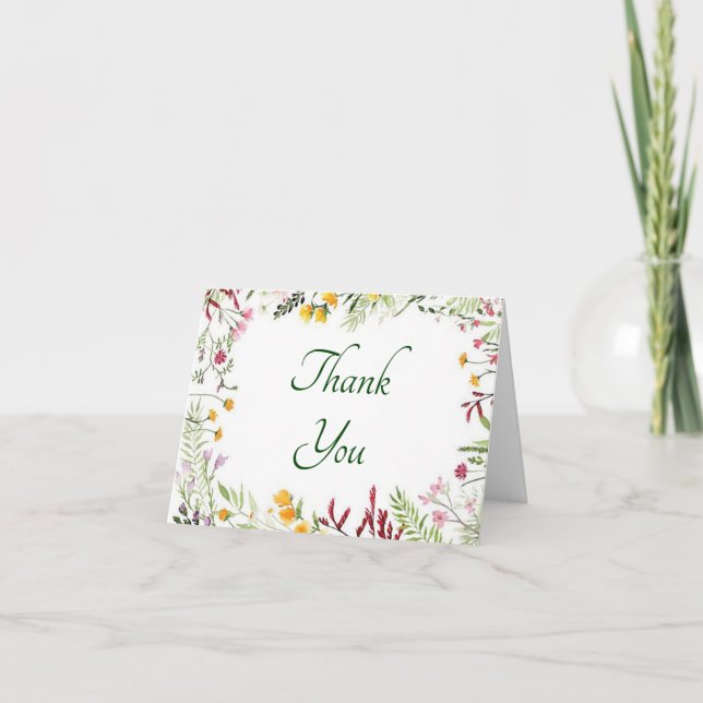 Tarjeta de agradecimiento de flores de primavera (Anverso)