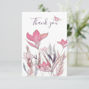 Tarjeta de agradecimiento de flores en acuarela – 