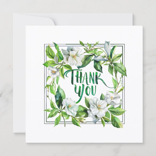 Tarjeta de agradecimiento de flores florecidas (Anverso)