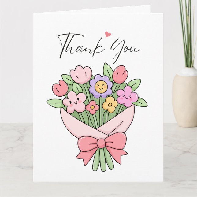 Tarjeta de agradecimiento de flores lindas (Anverso)
