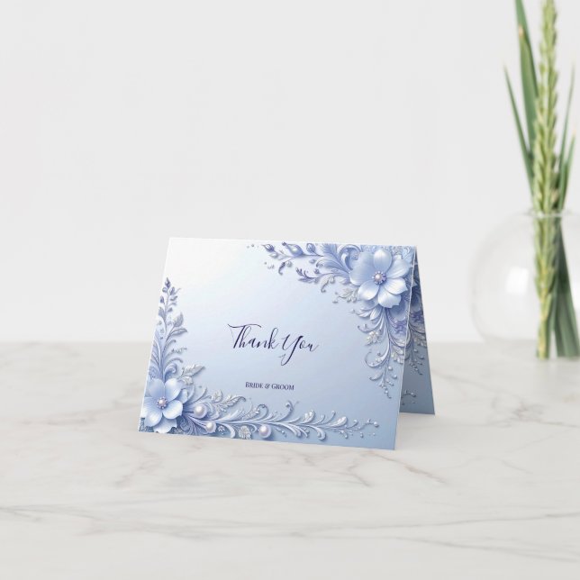Tarjeta de agradecimiento de flores ornamentadas a (Anverso)