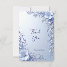 Tarjeta de agradecimiento de flores ornamentadas a