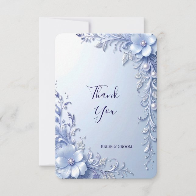 Tarjeta de agradecimiento de flores ornamentadas a (Anverso)