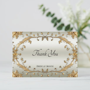 Tarjeta de agradecimiento de flores ornamentadas d