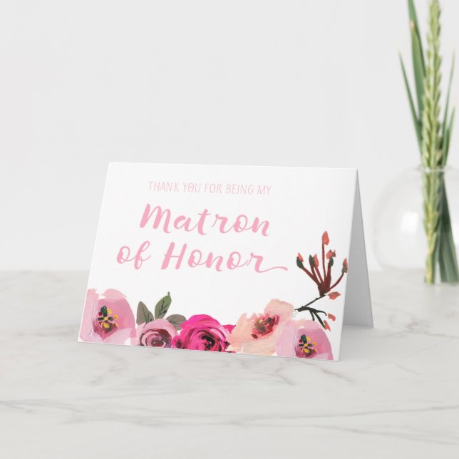 Tarjeta de agradecimiento de flores rosadas para l (Anverso)