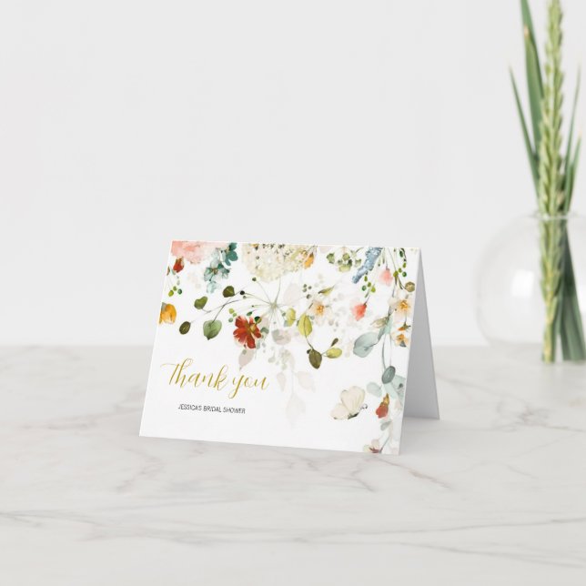 Tarjeta de agradecimiento de flores silvestres (Anverso)