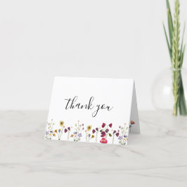 Tarjeta de agradecimiento de flores silvestres acu