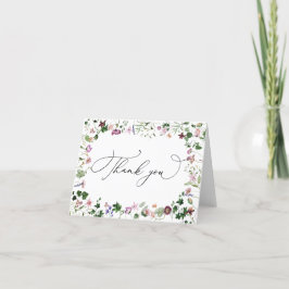 Tarjeta de agradecimiento de flores silvestres acu