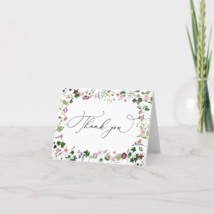 Tarjeta de agradecimiento de flores silvestres acu