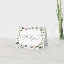 Tarjeta de agradecimiento de flores silvestres acu