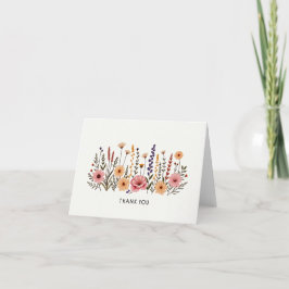 Tarjeta de agradecimiento de flores silvestres boh