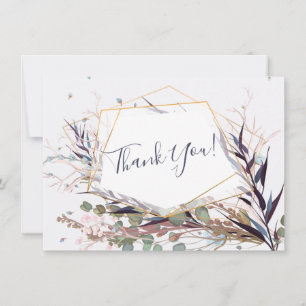 Tarjeta de agradecimiento de flores silvestres bor