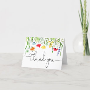 Tarjeta de agradecimiento de flores silvestres col