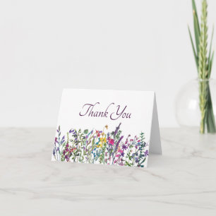 Tarjeta de agradecimiento de flores silvestres col